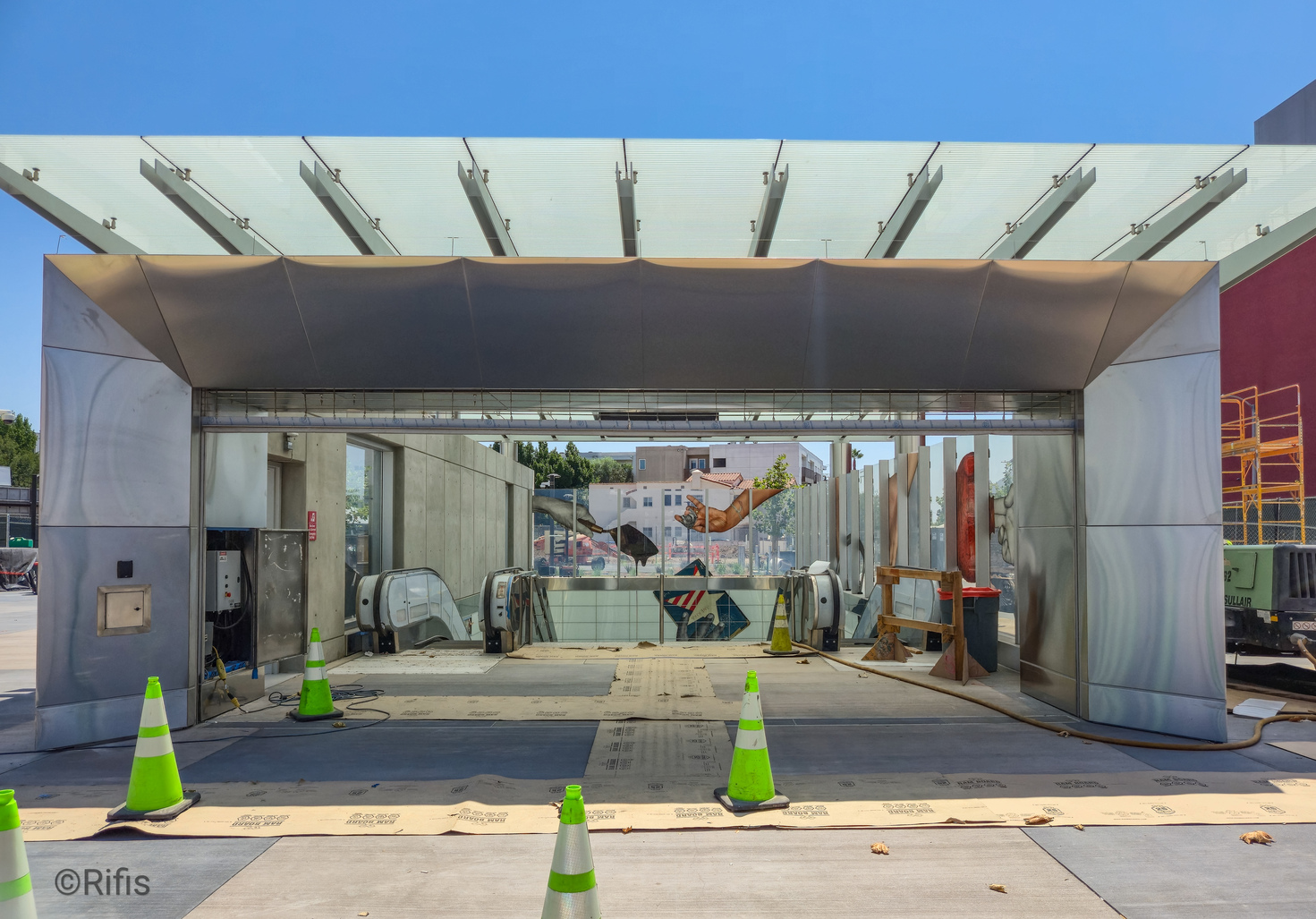 Los Angeles — Construction of Line D metro stations