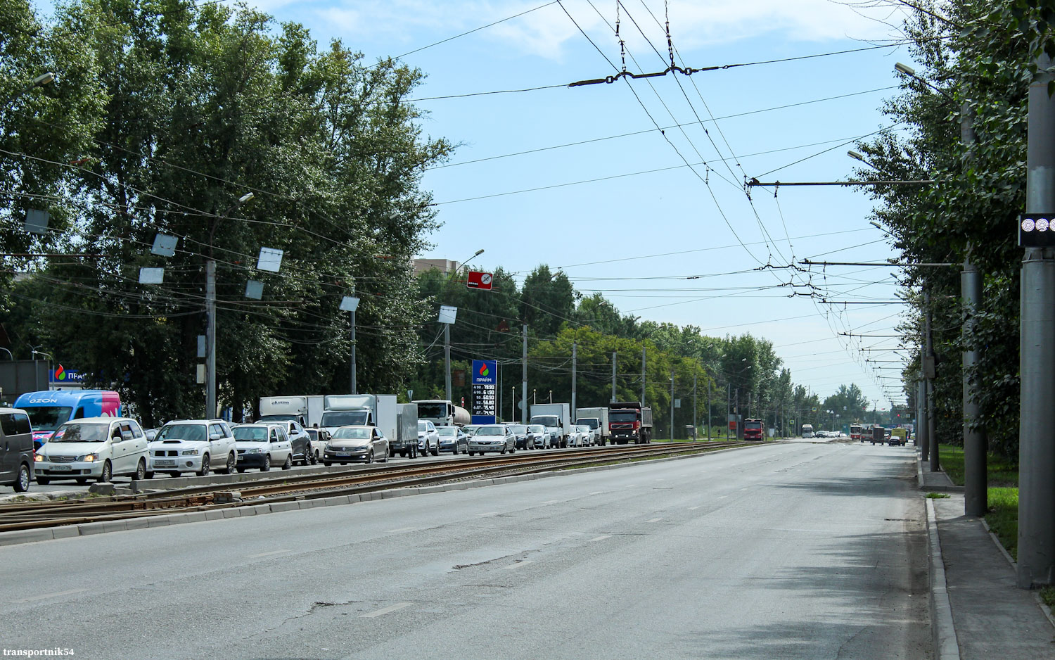 Nowosybirsk — Track properties and contact wire; Nowosybirsk — Tram road; Nowosybirsk — Trolleybus roads