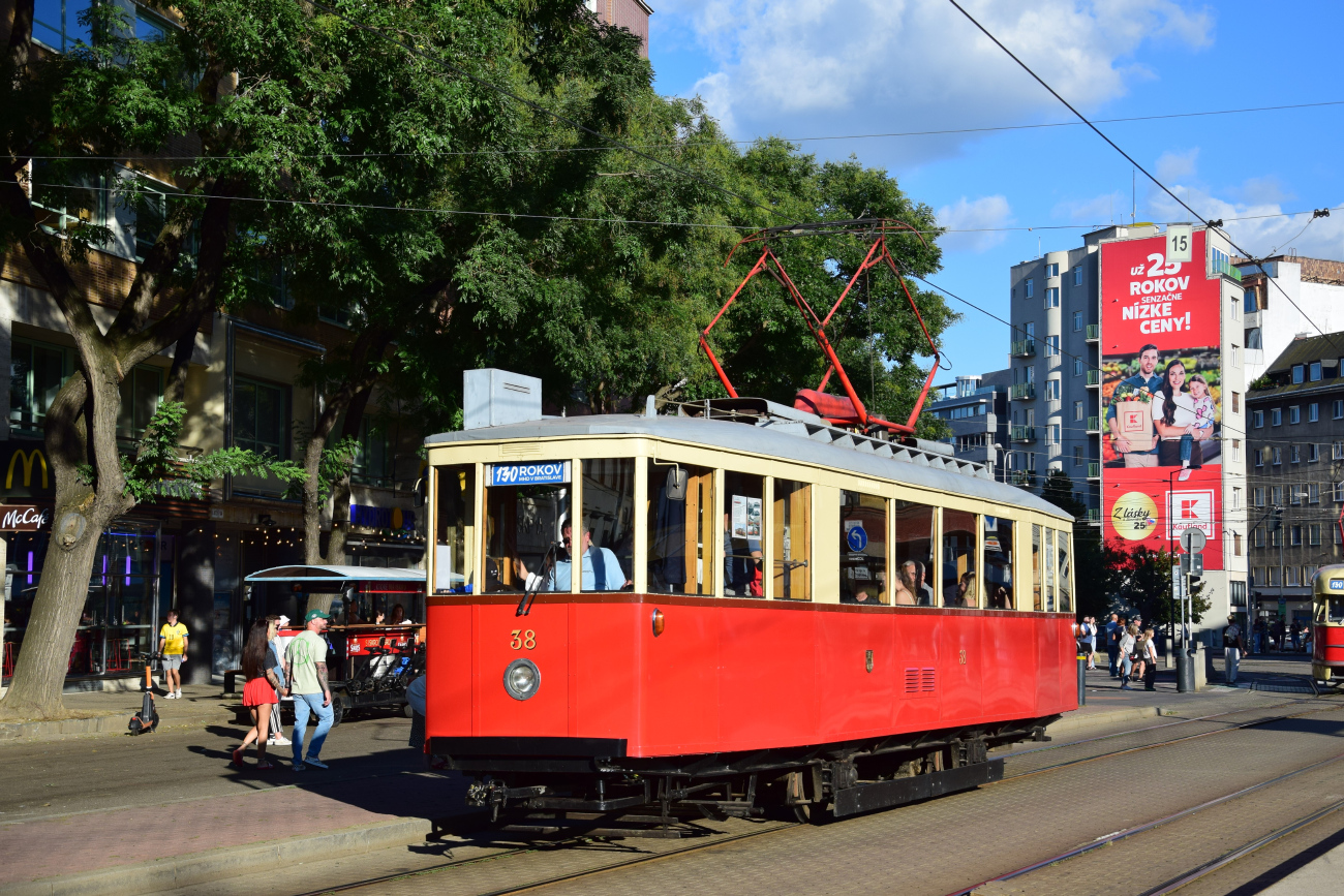 Bratislava, DPMB 2-axle motor car № 38; Bratislava — 130th anniversary of public transport