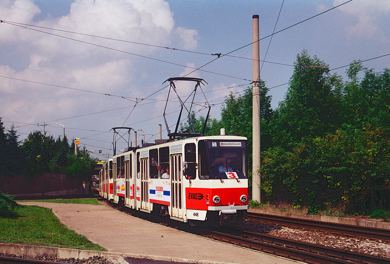 Erfurt, Tatra KT4D # 446; Erfurt — Old photos; Erfurt — Tatra KT4D+KT4D+KT4D 3-car Trains