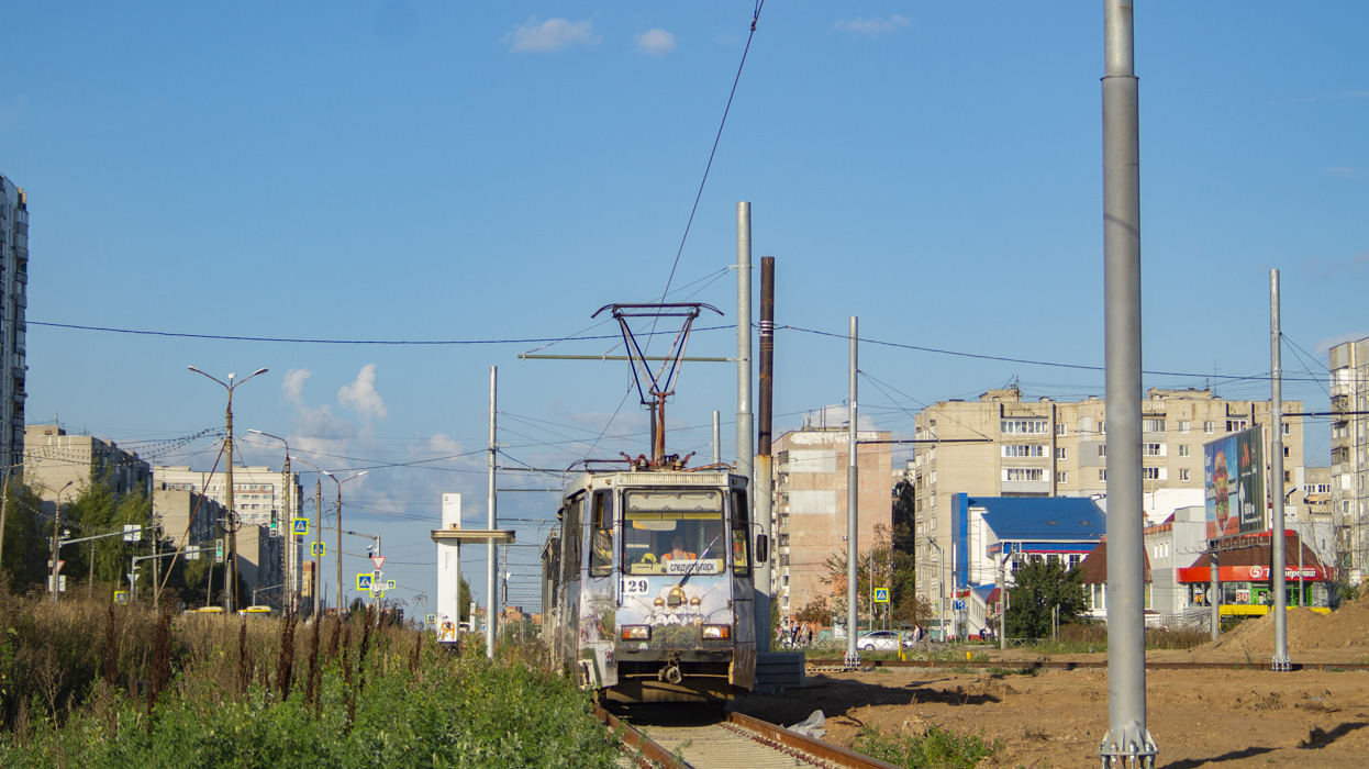 Yaroslavl, 71-605 (KTM-5M3) № 129; Yaroslavl — Reconstruction of the tram lines under the concession agreement. Stage #2