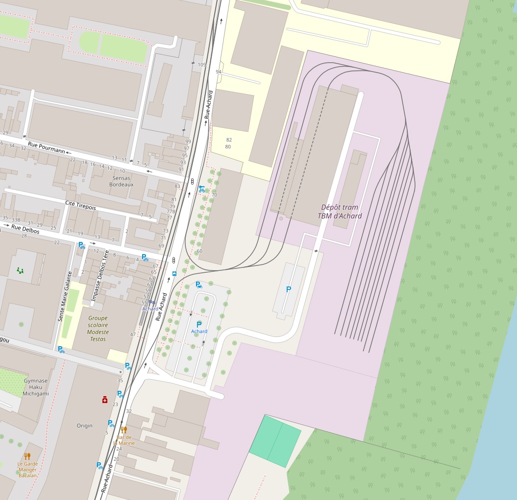 波尔多 — Maps; 波尔多 — Tram depot Achard