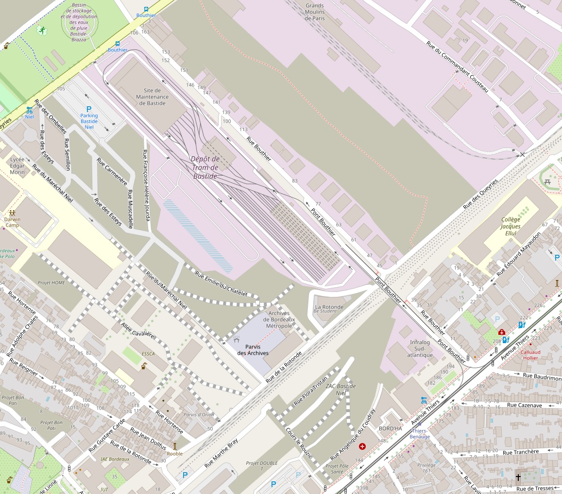 Бордо — Схемы; Бордо — Трамвайное депо Bastide
