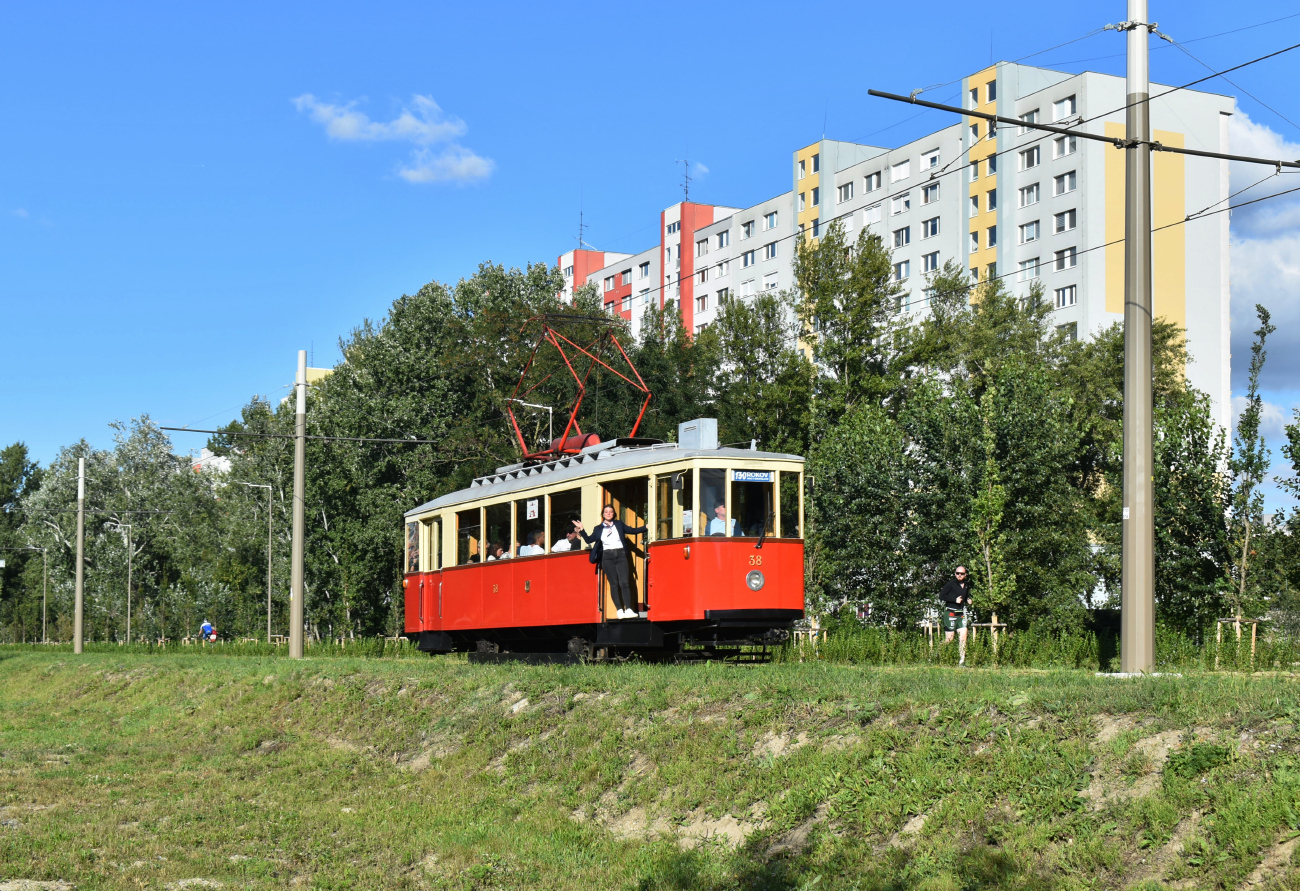 Bratislava, DPMB 2-axle motor car № 38; Bratislava — 130th anniversary of public transport