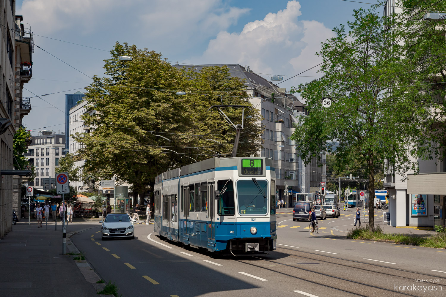 Цюрих, SWP/SIG/ABB Be 4/8 "Tram 2000 Sänfte" № 2108