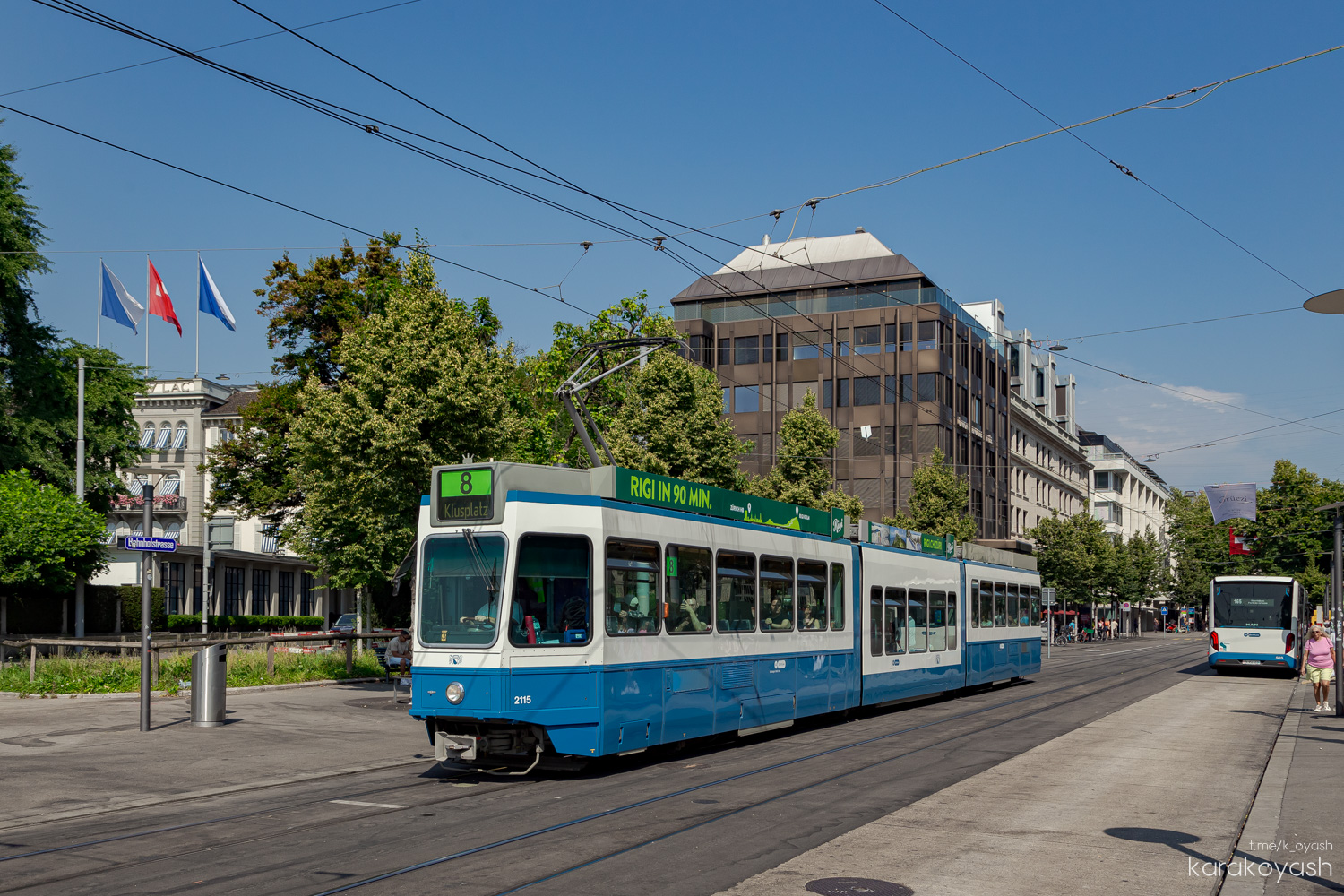Цюрих, SWP/SIG/ABB Be 4/8 "Tram 2000 Sänfte" № 2115