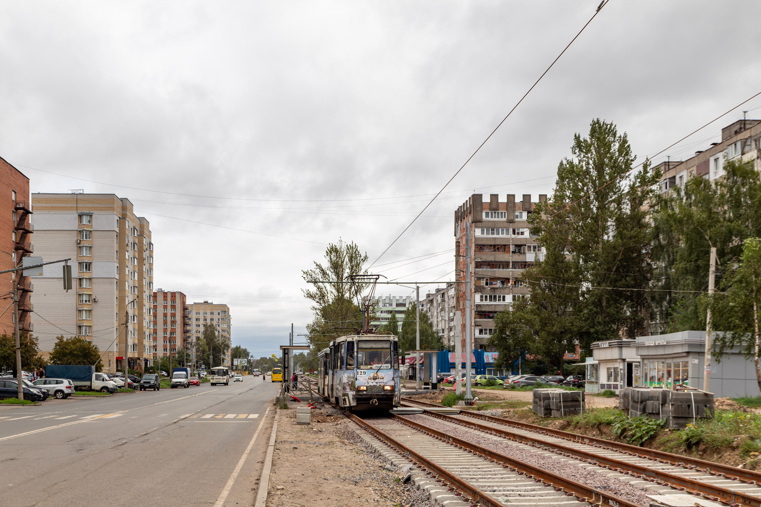 Yaroslavl, 71-605 (KTM-5M3) № 129; Yaroslavl — Reconstruction of the tram lines under the concession agreement. Stage #2