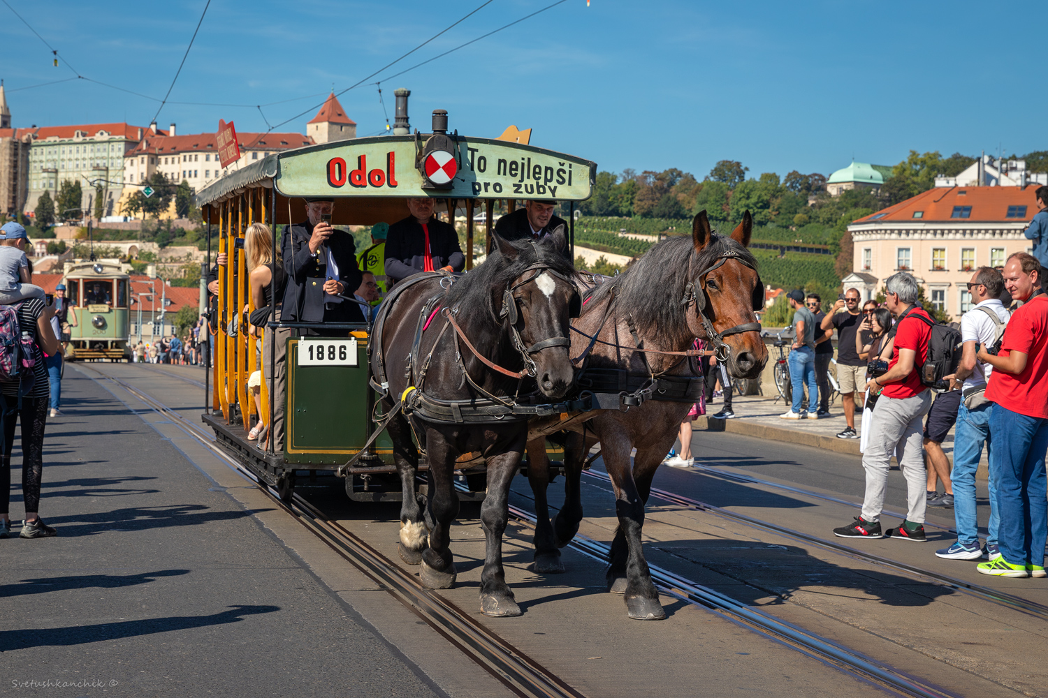 Praha, Ringhoffer horse car # 90; Praha — 150th anniversary of Prague's urban transport