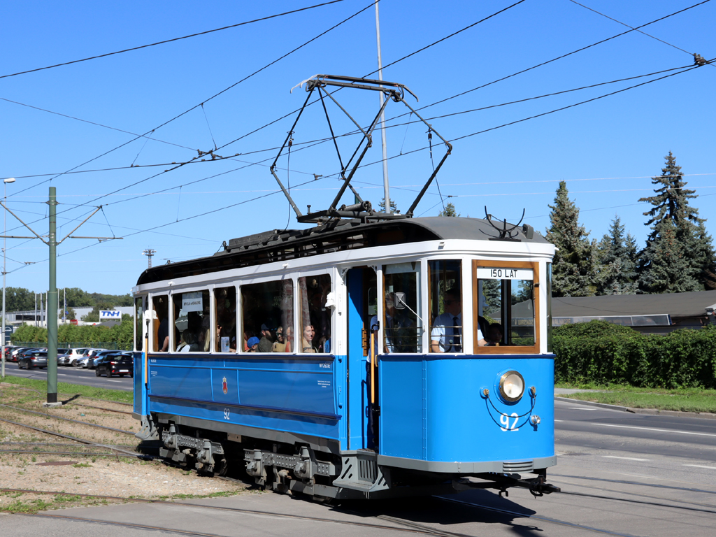 Krakova, MAN 4-axle motor car № 92; Krakova — 150th anniversary of city transport
