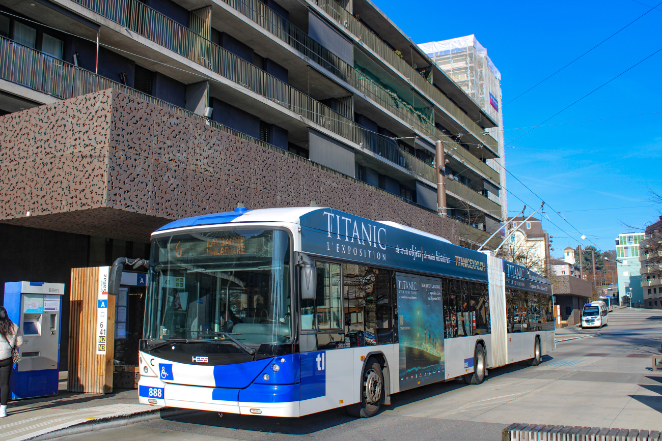 Лозанна, Hess SwissTrolley 4 (BGT-N2D) № 888