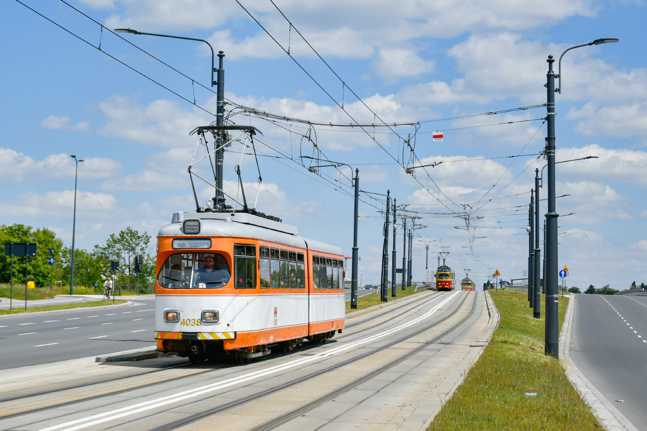 Лодзь, Duewag GT6 № 4038; Лодзь — 35-я годовщина ввода в эксплуатацию серии GT — 25.05.2025