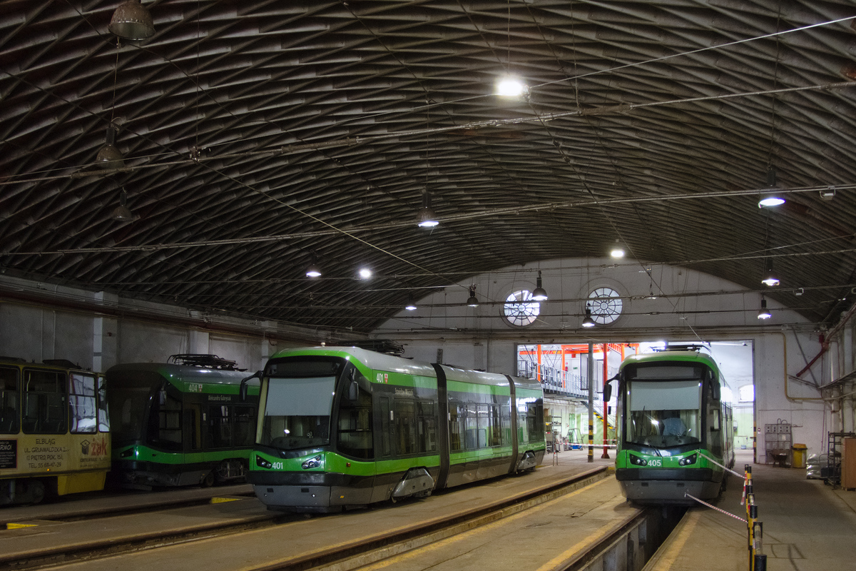 Эльблонг, PESA Tramicus 121N № 401; Эльблонг, PESA Tramicus 121N № 405; Эльблонг — День открытых дверей в депо — 23.08.2025