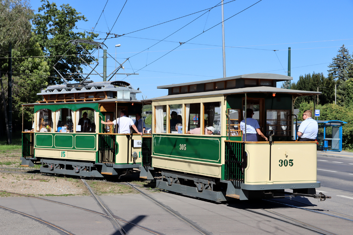 Krakau, Modertrans/Weyer 2-axle trailer car Nr. 305; Krakau — 150th anniversary of city transport