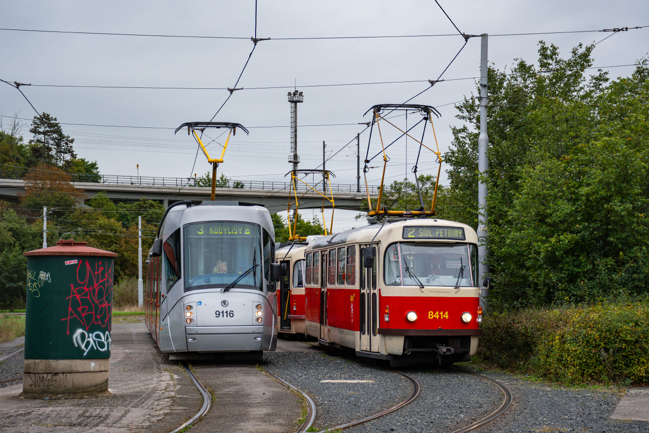 Prague, Škoda 14T Elektra № 9116; Prague, Tatra T3R.P № 8414
