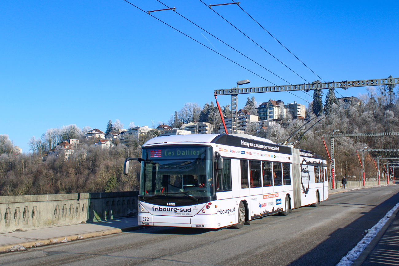 Фрибур, Hess SwissTrolley 3 (BGT-N2C) № 522