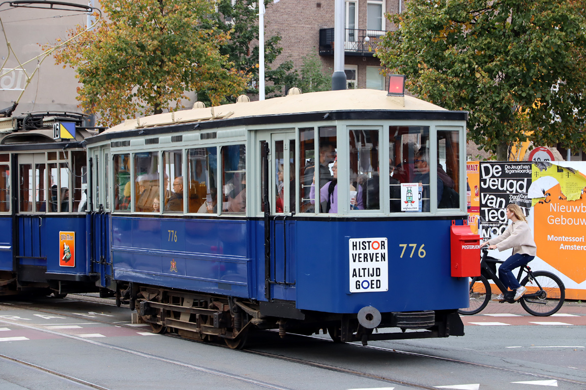 Амстердам, Двухосный прицепной Werkspoor № 776; Амстердам — 50 лет Museumtramlijn Amsterdam