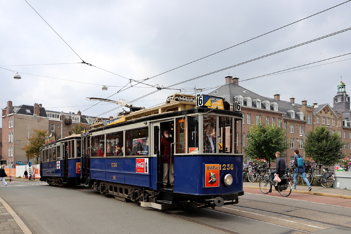 Amsterdam, Werkspoor 2-axle motor car č. 1236; Amsterdam — 50th anniversary of Museumtramlijn Amsterdam