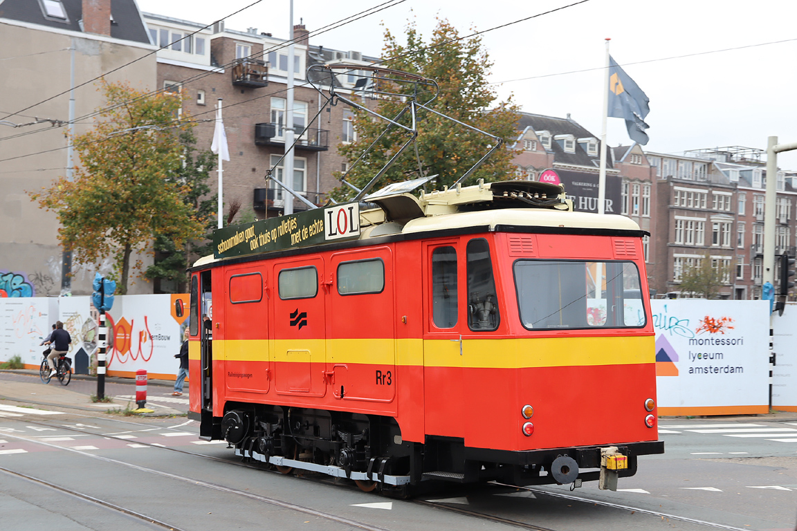 Arnhem, Schörling 2-axle service car č. Rr3; Amsterdam — 50th anniversary of Museumtramlijn Amsterdam
