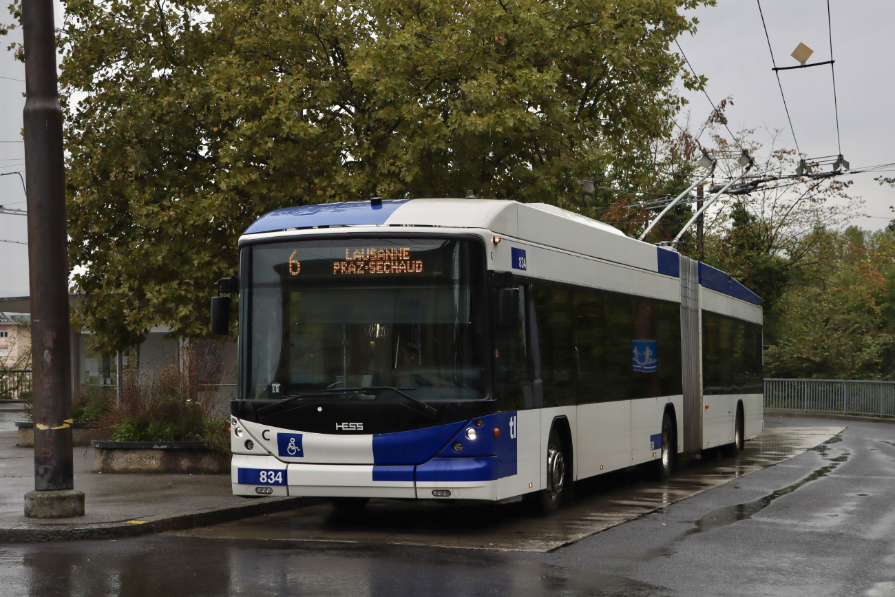 Лозанна, Hess SwissTrolley 3 (BGT-N2C) № 834