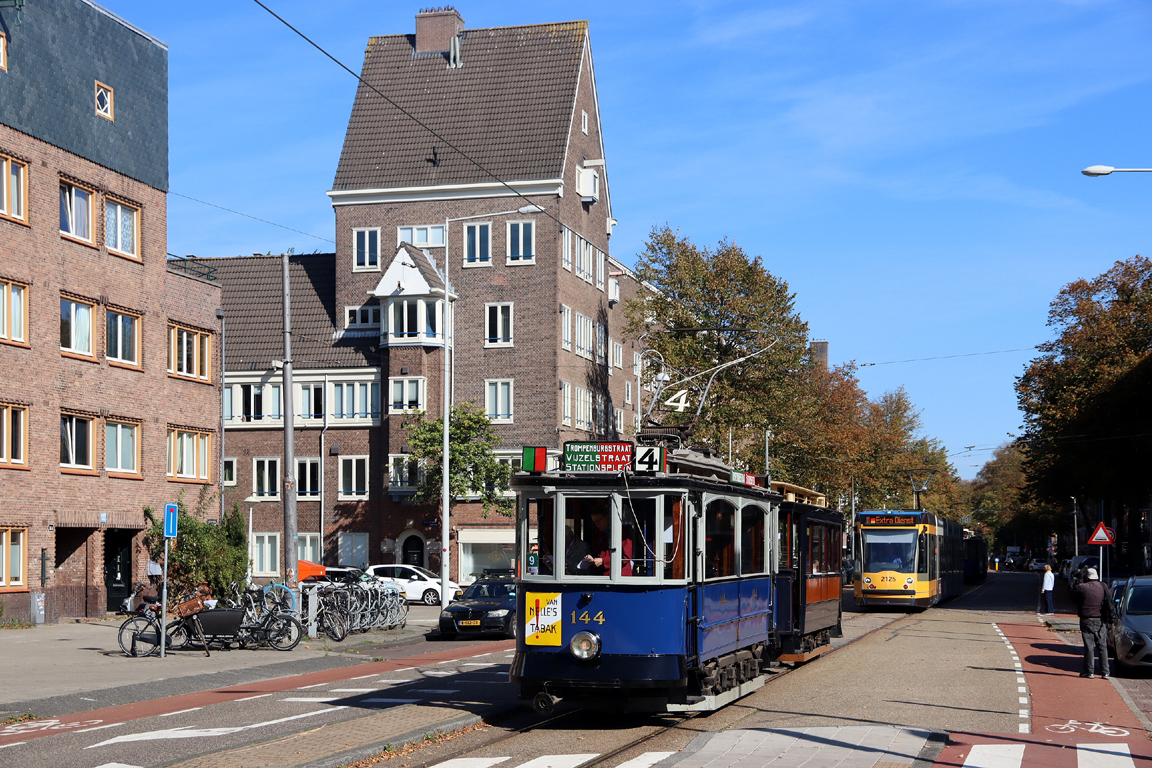 Amsterdam, MWG 2-axle motor car Nr. 144; Amsterdam — 50th anniversary of Museumtramlijn Amsterdam
