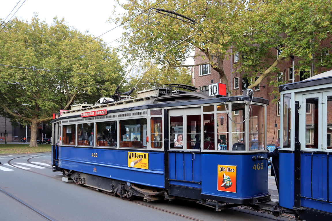 Amsterdam, Beijnes 2-axle motor car Br. 465; Amsterdam — 50th anniversary of Museumtramlijn Amsterdam