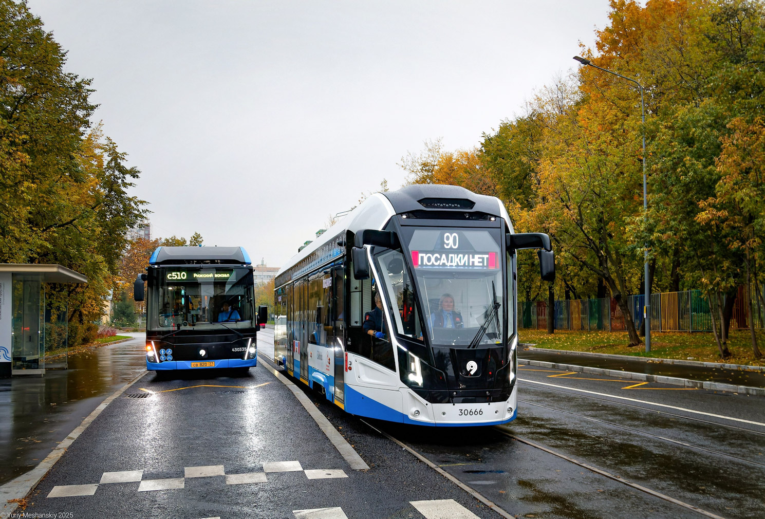 莫斯科, 71-911EM “Lvyonok” # 30666; 莫斯科 — Rebuild of the tram line along Trifonovskaya Street & Gilyarovskogo Street to Rijskaya Square