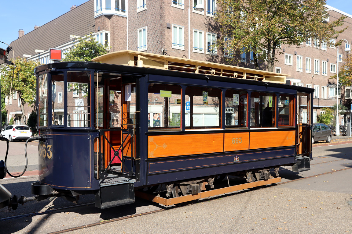 Амстердам, Двухосный прицепной Werkspoor № 663; Амстердам — 50 лет Museumtramlijn Amsterdam