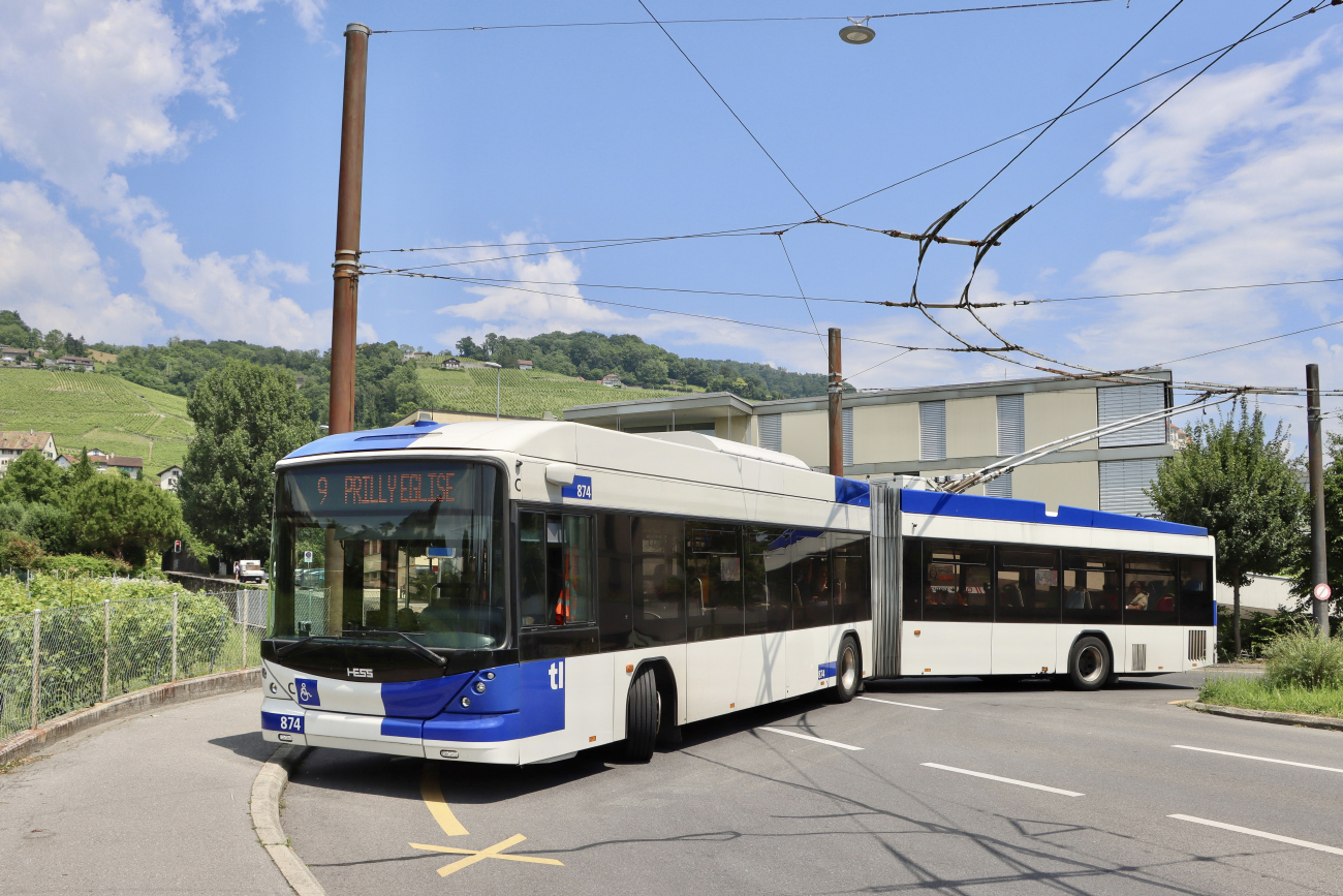 Лозанна, Hess SwissTrolley 4 (BGT-N2D) № 874