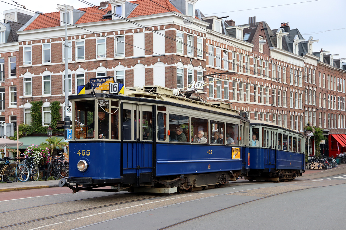 Amsterdam, Beijnes 2-axle motor car Nr. 465; Amsterdam — 50th anniversary of Museumtramlijn Amsterdam