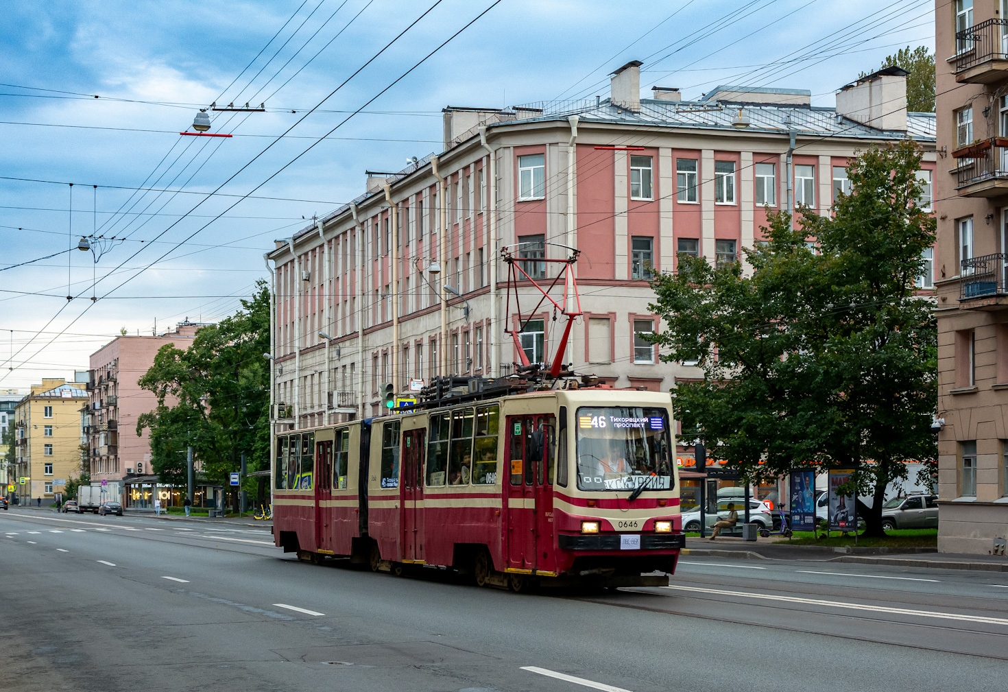 Saint-Pétersbourg, LVS-86K N°. 0646; Saint-Pétersbourg — Registered trip by tram LVS-86K № 0646 — 14.09.2025