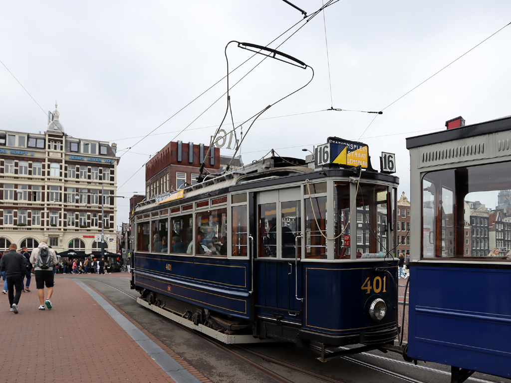 Amsterdam, Werkspoor 2-axle motor car № 401; Amsterdam — 50th anniversary of Museumtramlijn Amsterdam