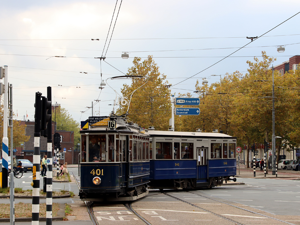 Амстердам, Двухосный моторный Werkspoor № 401; Амстердам — 50 лет Museumtramlijn Amsterdam