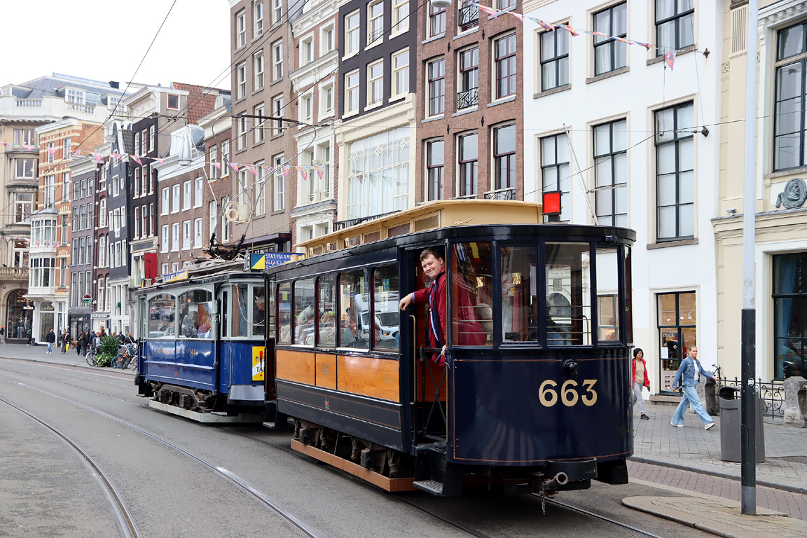 Амстердам, Двухосный прицепной Werkspoor № 663; Амстердам — 50 лет Museumtramlijn Amsterdam