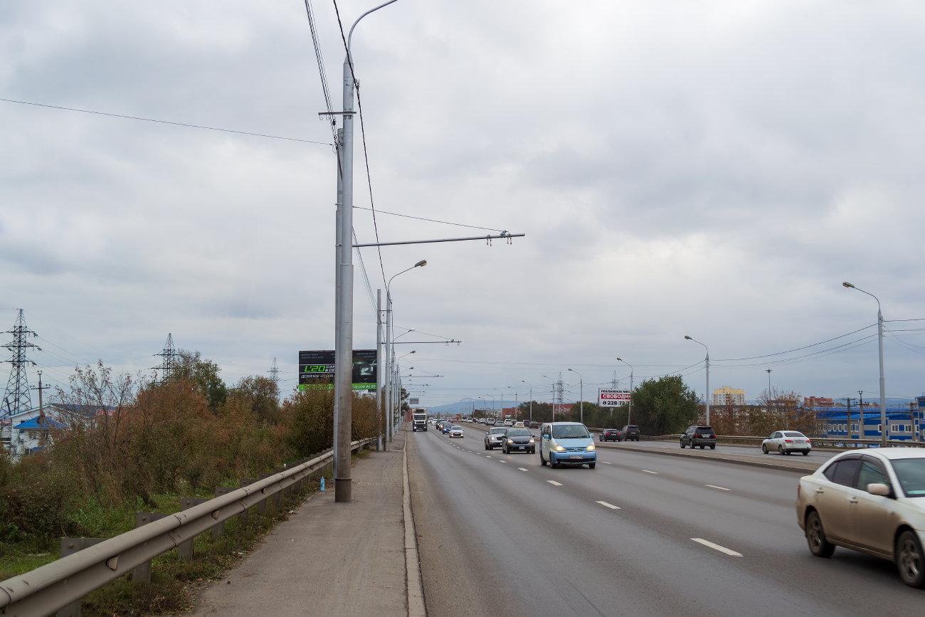 Красноярск — Строительство контактной сети троллейбуса в микрорайон Солнечный [2025-2026]