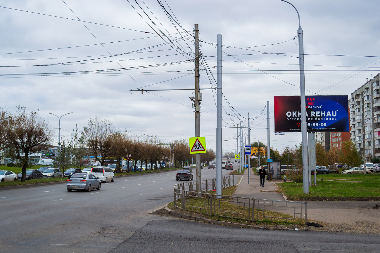 Krasnojarsk — Construction of a trolleybus contact network in Solnechny microdistrict [2025-2026]