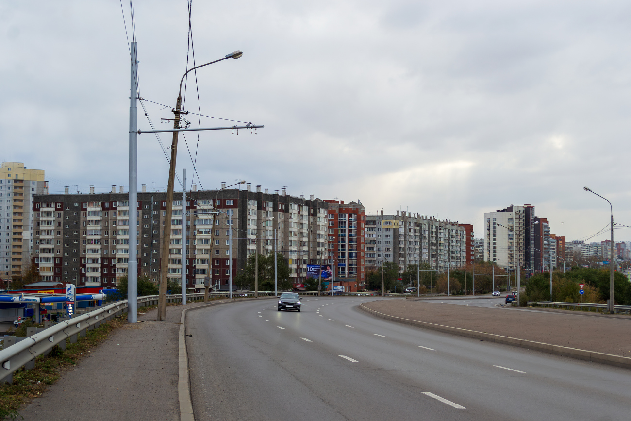 Красноярск — Строительство контактной сети троллейбуса в микрорайон Солнечный [2025-2026]