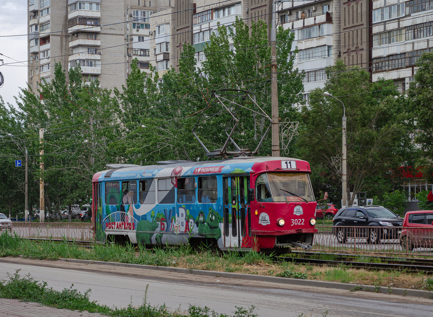 Волгоград, Tatra T3SU (двухдверная) № 3022