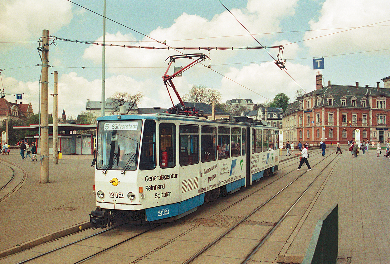 Plauen, Tatra KT4DM № 212; Plauen — Old photos • Alte Fotos