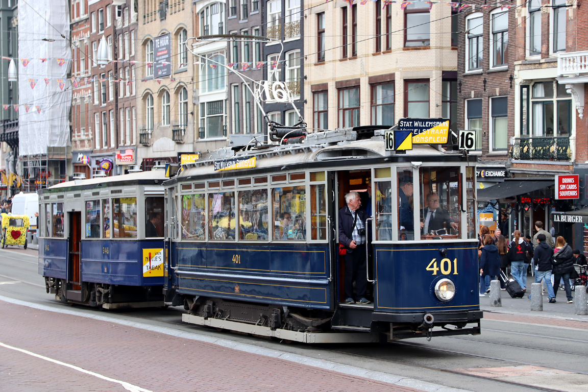 Amsterdam, Werkspoor 2-axle motor car № 401; Amsterdam — 50th anniversary of Museumtramlijn Amsterdam