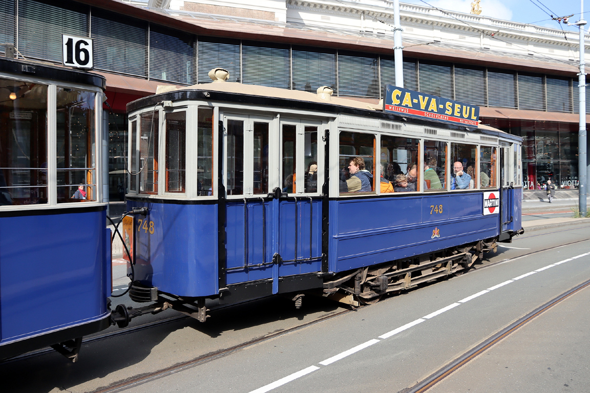 Амстердам, Двухосный прицепной Werkspoor № 748; Амстердам — 50 лет Museumtramlijn Amsterdam