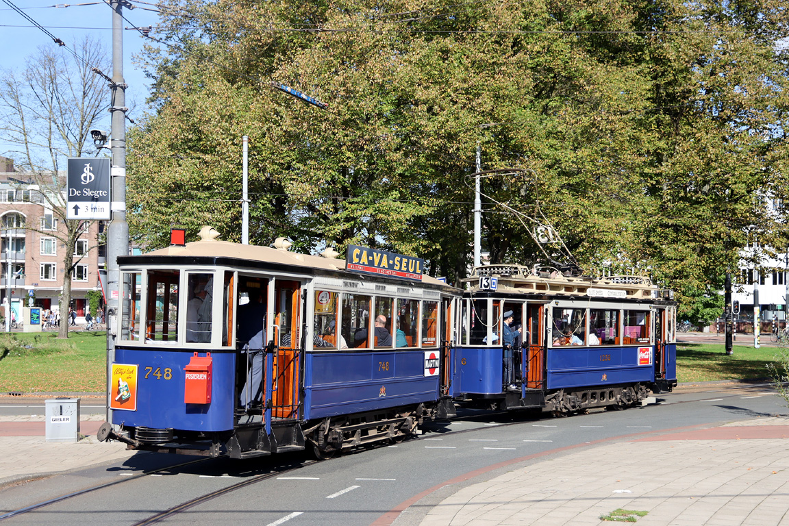 Амстердам, Двухосный прицепной Werkspoor № 748; Амстердам — 50 лет Museumtramlijn Amsterdam