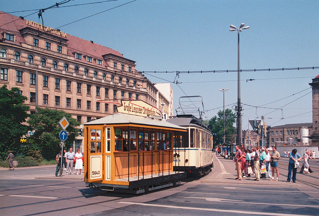 Leipzig, 2-axle trailer car č. 5640; Leipzig — 100 years of electric trams in Leipzig (June 8, 1996)