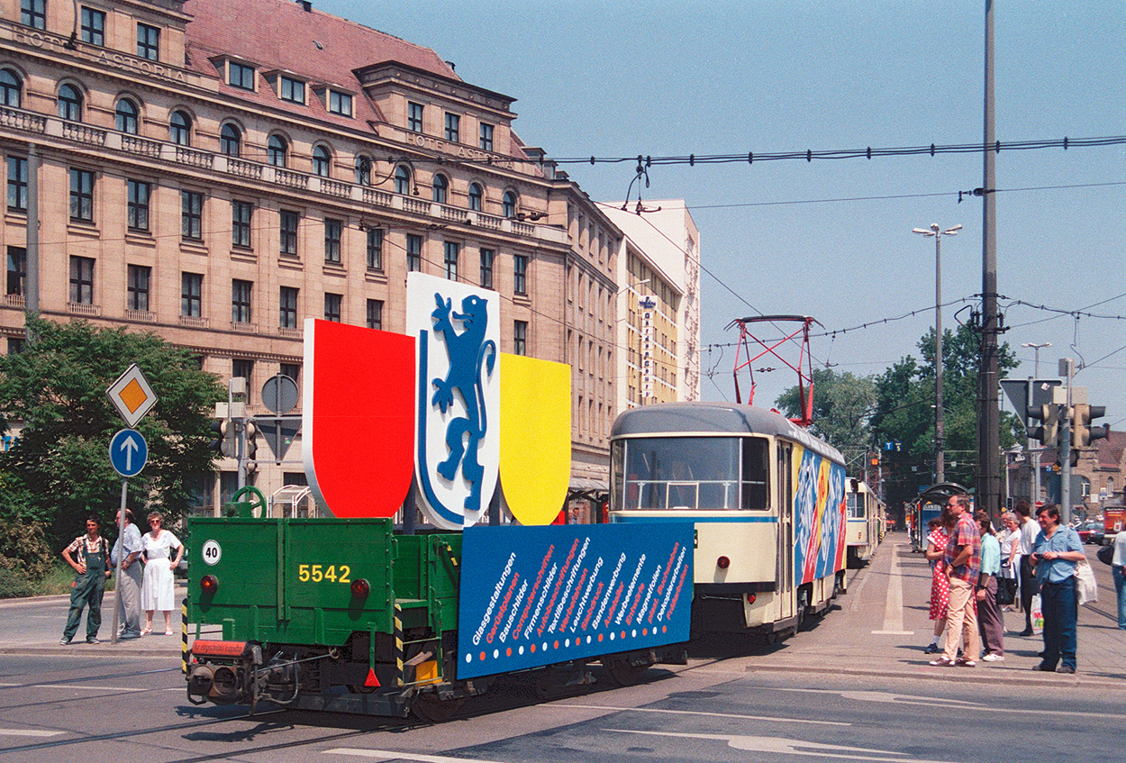 Leipzig, 2-axle trailer car č. 5542; Leipzig — 100 years of electric trams in Leipzig (June 8, 1996)