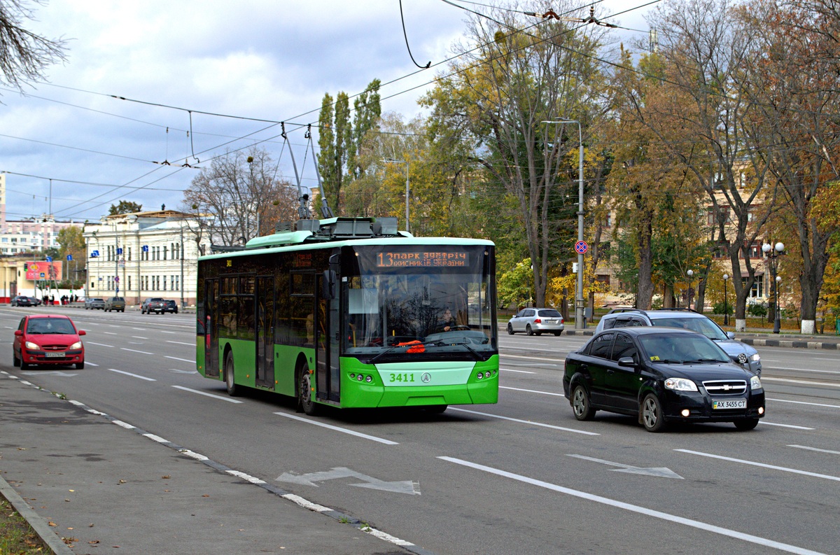Харьков, ЛАЗ E183A1 № 3411