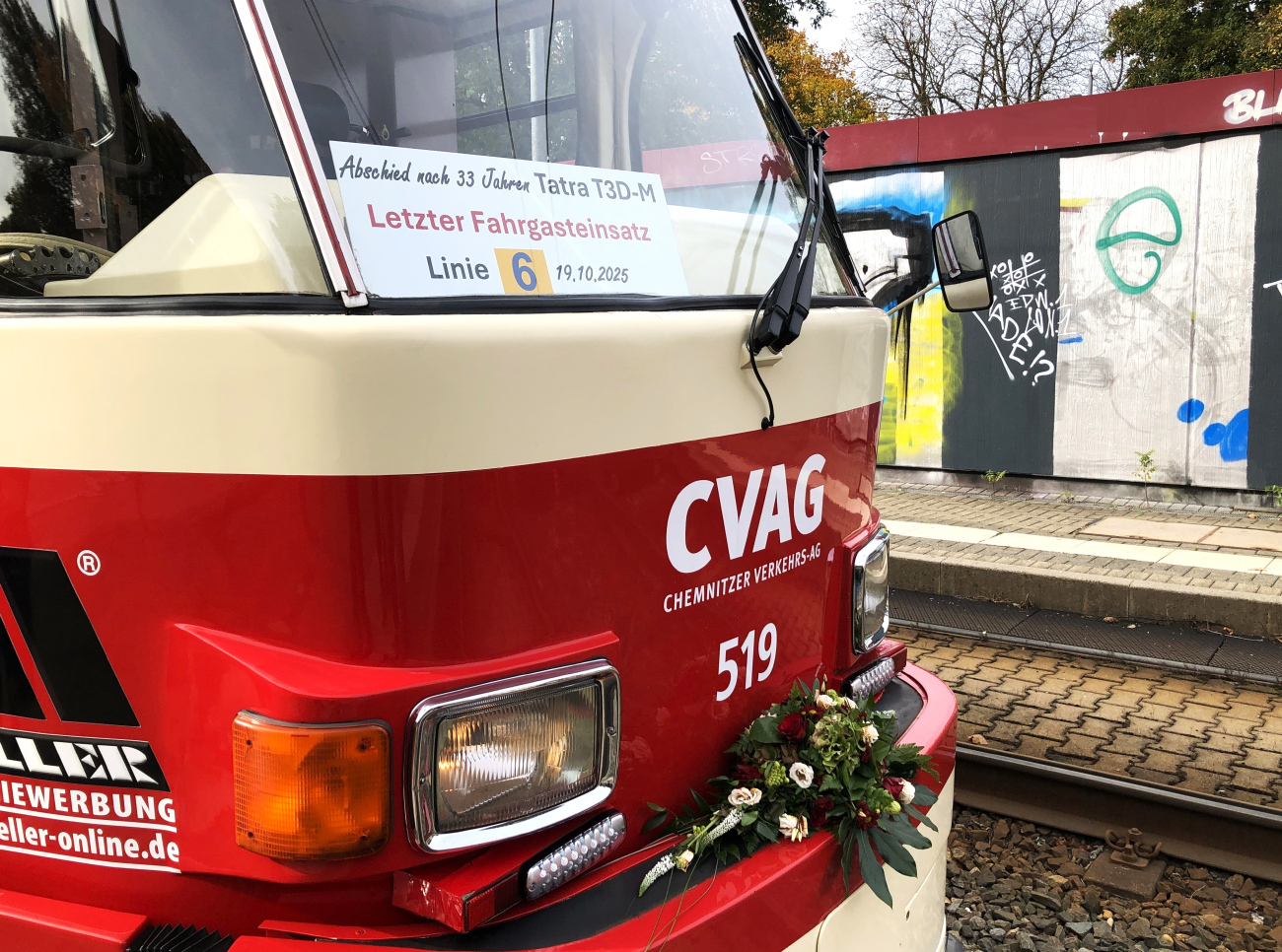 Хемниц — Официальное прощание с вагонами Tatra T3DM в Хемнице (19.10.2025)
