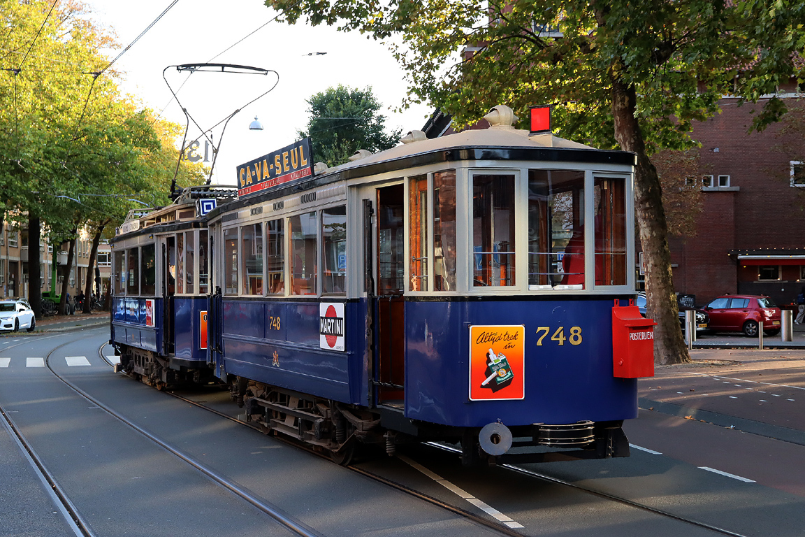 Амстердам, Двухосный прицепной Werkspoor № 748; Амстердам — 50 лет Museumtramlijn Amsterdam