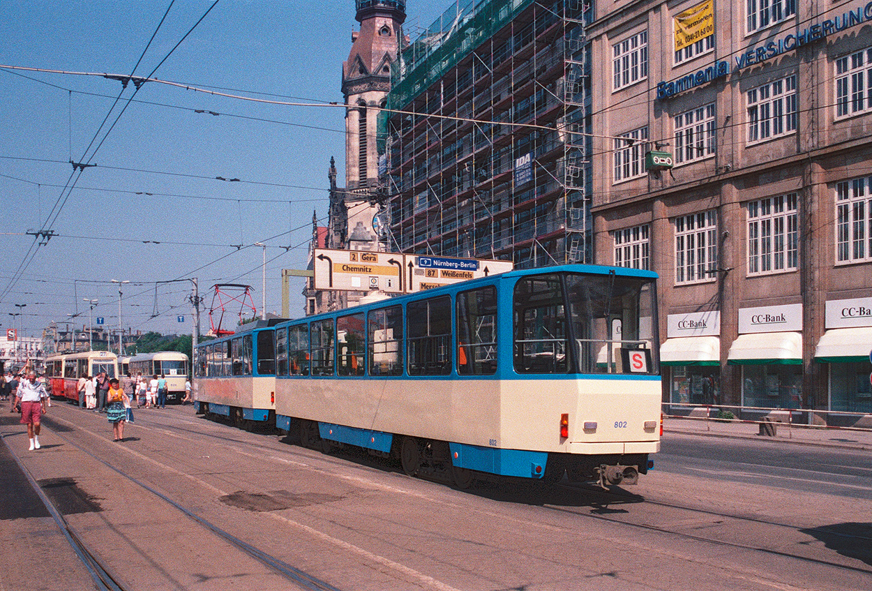 Lipsk, Tatra B6A2 Nr 802; Lipsk — 100 years of electric trams in Leipzig (June 8, 1996)