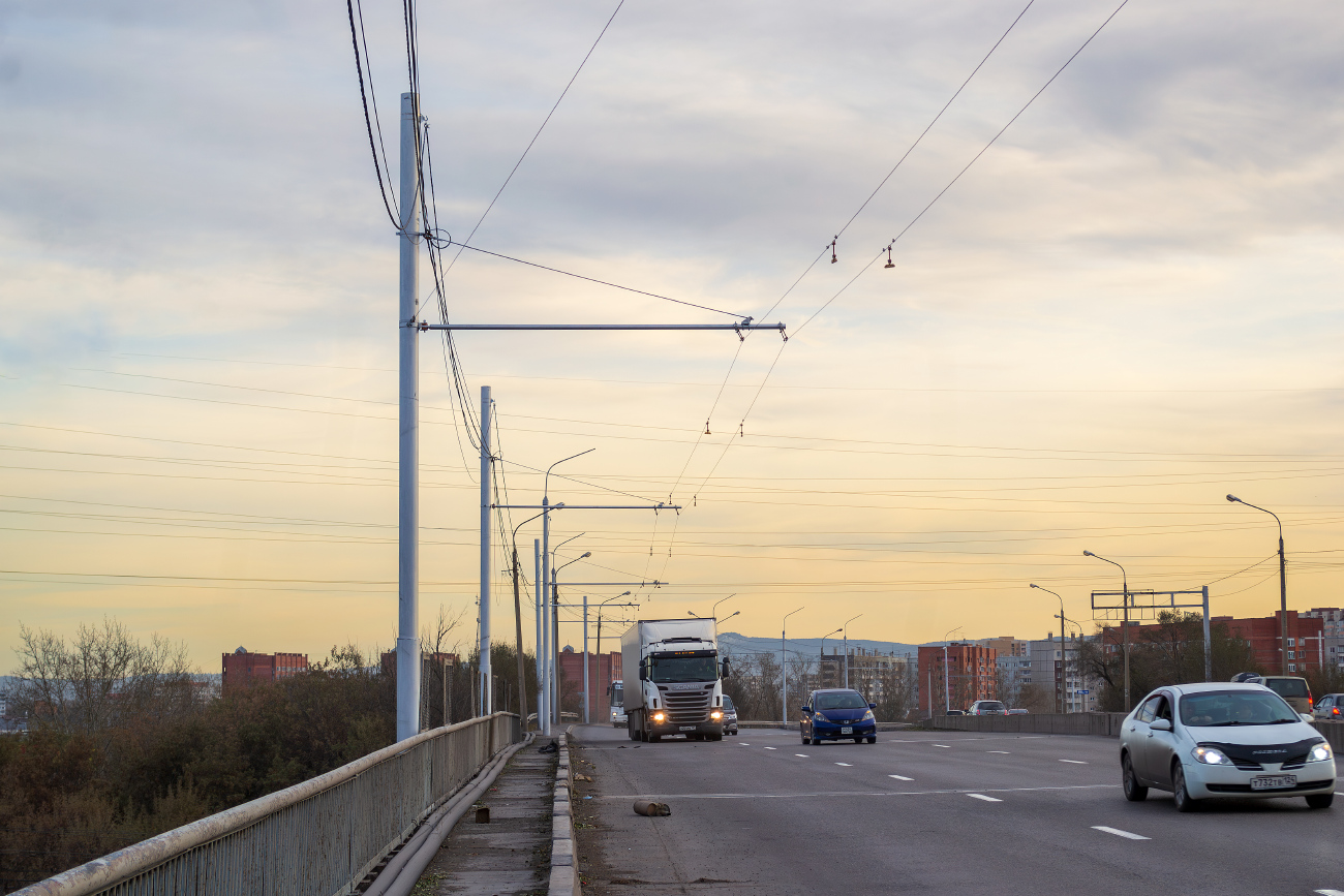 Krasnojarsk — Construction of a trolleybus contact network in Solnechny microdistrict [2025-2026]