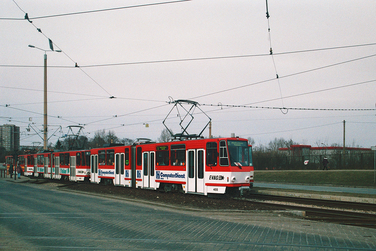 Erfurt, Tatra KT4D č. 455; Erfurt — Old photos; Erfurt — Tatra KT4D+KT4D+KT4D 3-car Trains