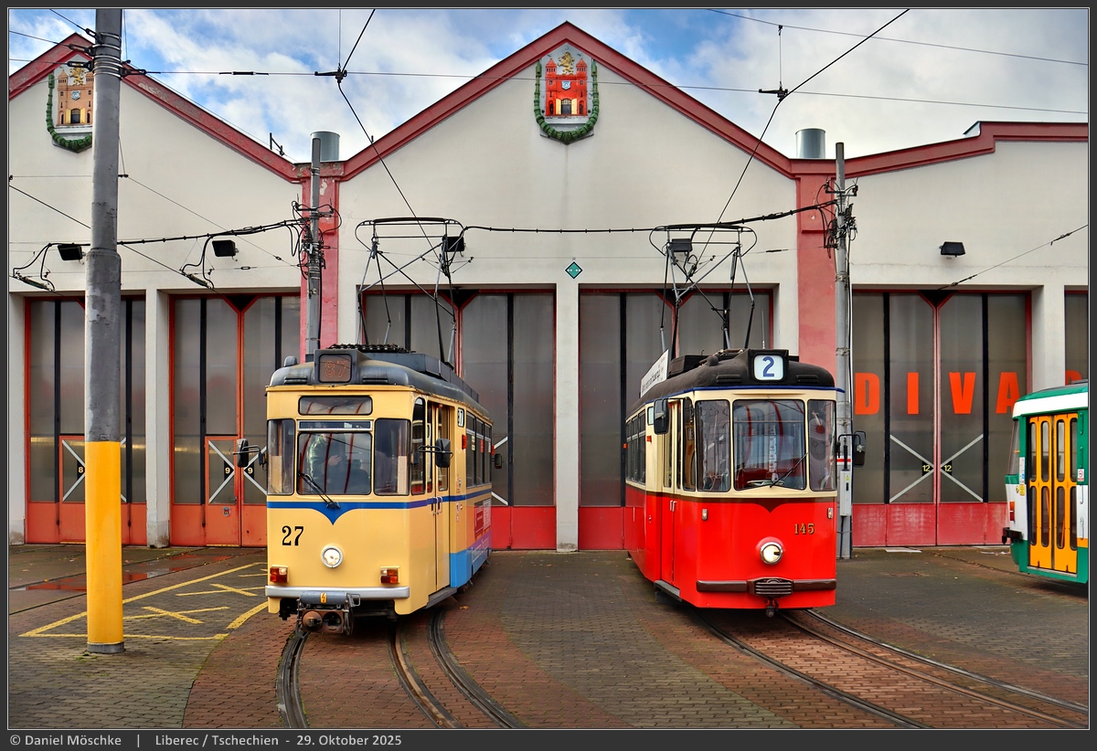 Liberec ― Jablonec nad Nisou, Gotha T57 — 27; Liberec ― Jablonec nad Nisou, Gotha T2-62 — 145 Liberec ― Jablonec nad Nisou, Gotha T57 — 27; Liberec ― Jablonec nad Nisou, Gotha T2-62 — 145